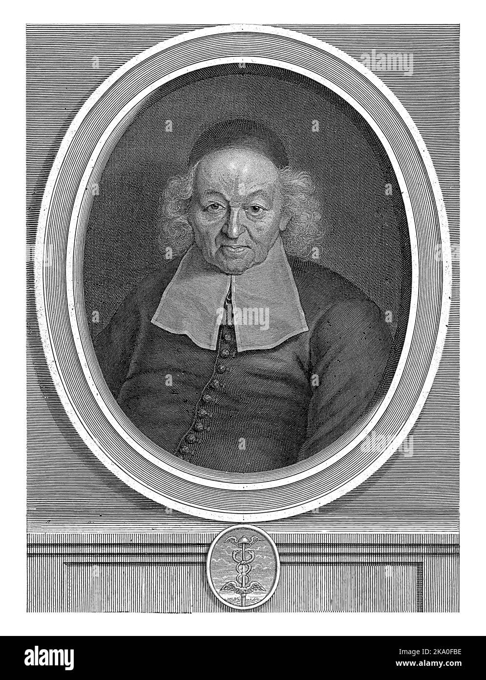 Ritratto dell'astronomo francese, matematico, bibliotecario e prete Ishmael Bullialdus. Foto Stock
