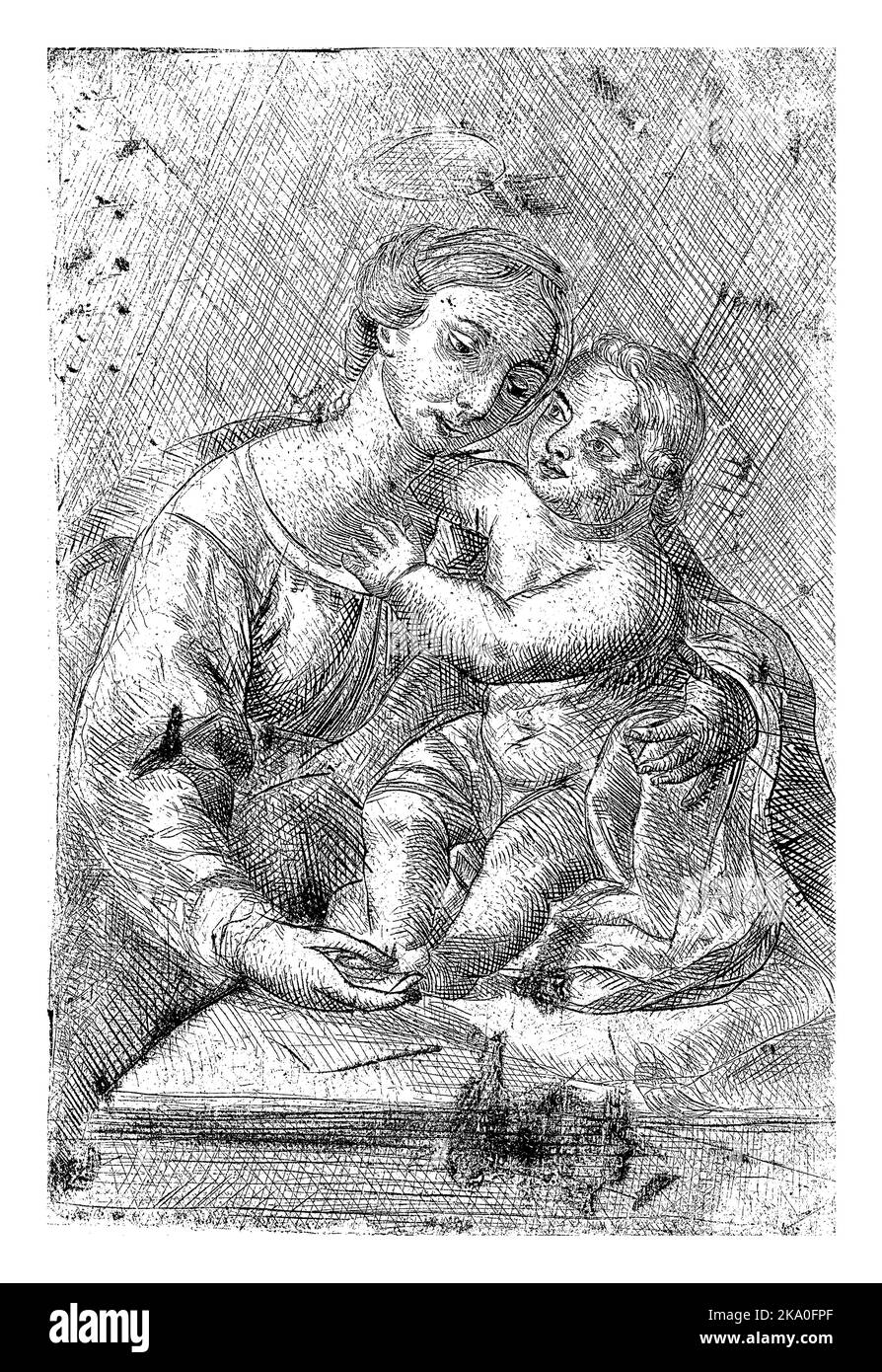 Madonna col Bambino, Luigi Bernardo Coclers, dopo Raffaello, 1756 - 1817 Foto Stock