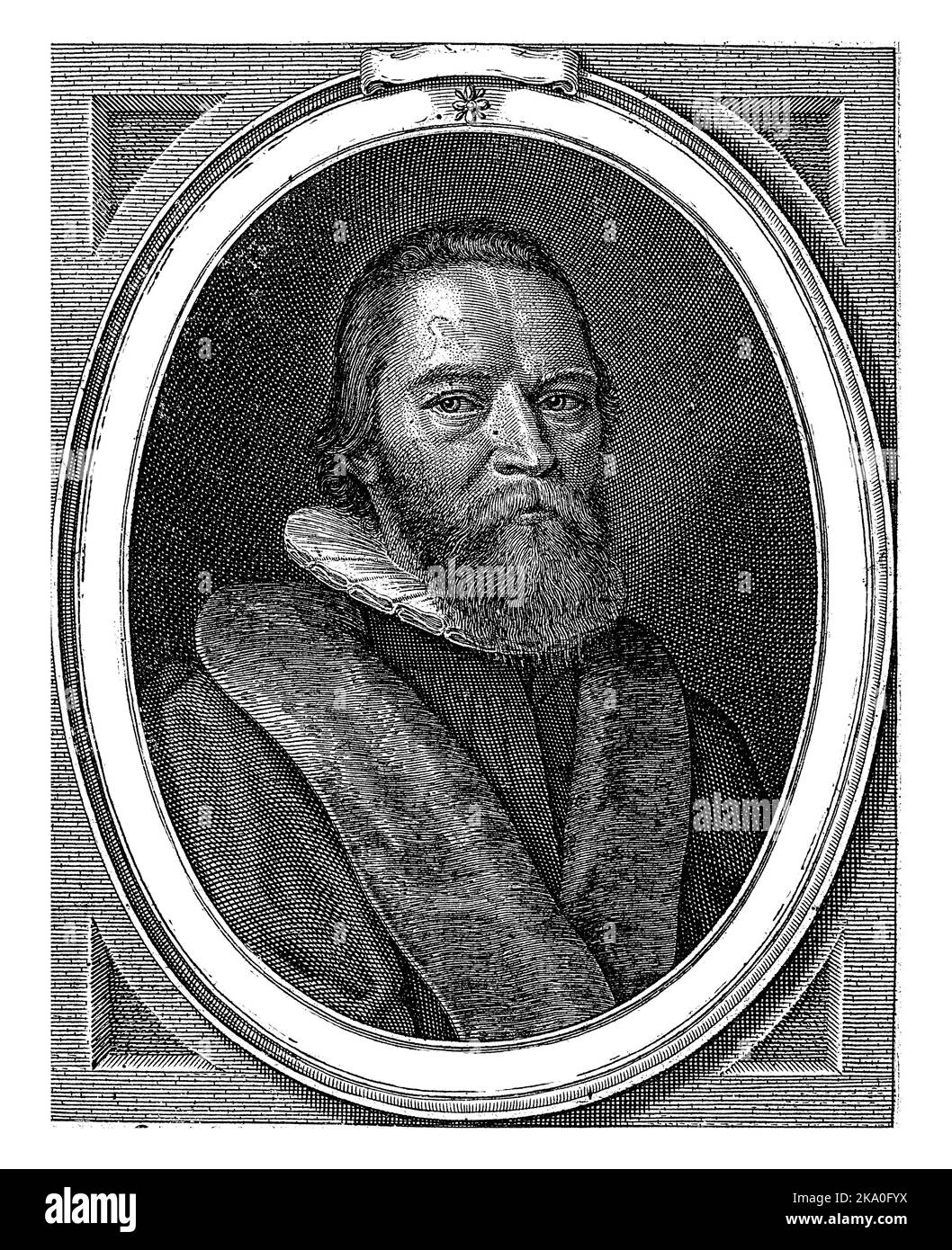 Ritratto dell'accademico Caspar Erasmus Brochman. Nella scritta sul bordo della cornice il nome e la posizione del sitter in latino. Foto Stock