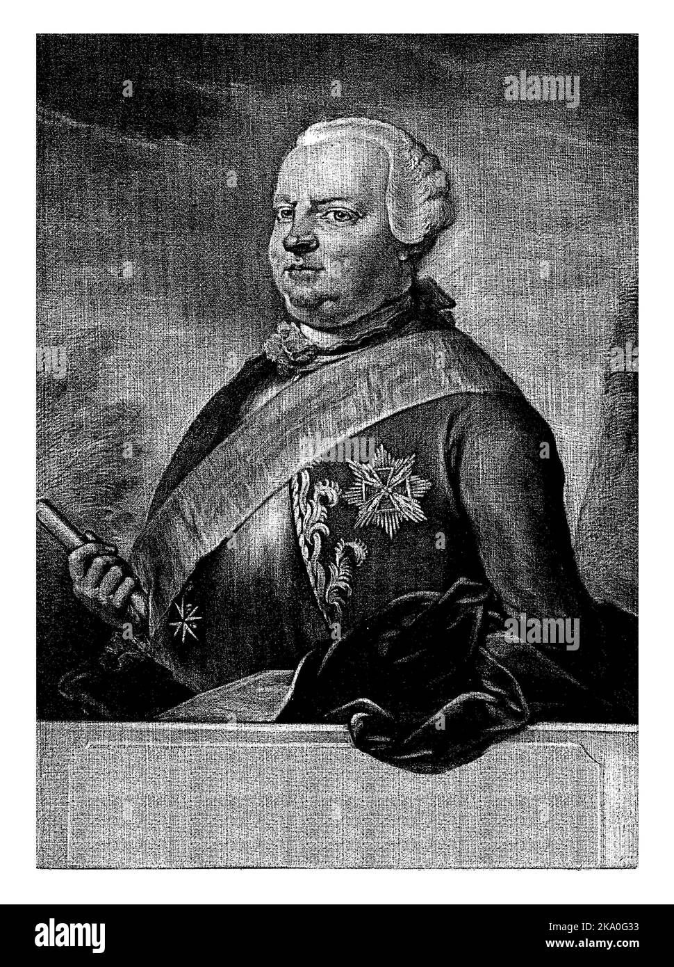 Ritratto di Lodewijk Ernst, Duca di Brunswick-Wolfenbuttel, Aert Schouman, 1738 - 1792 Foto Stock
