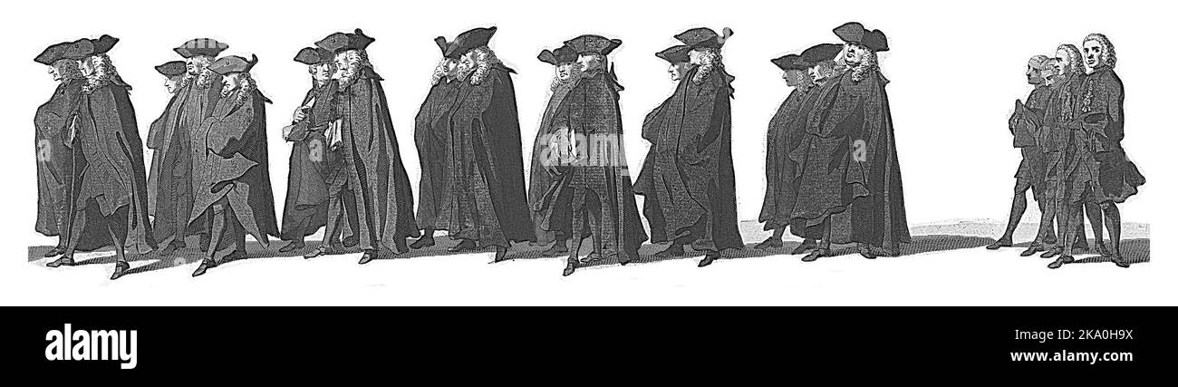 Membri degli Stati generali. Nel margine, la didascalia è in olandese, francese e inglese. Foto Stock