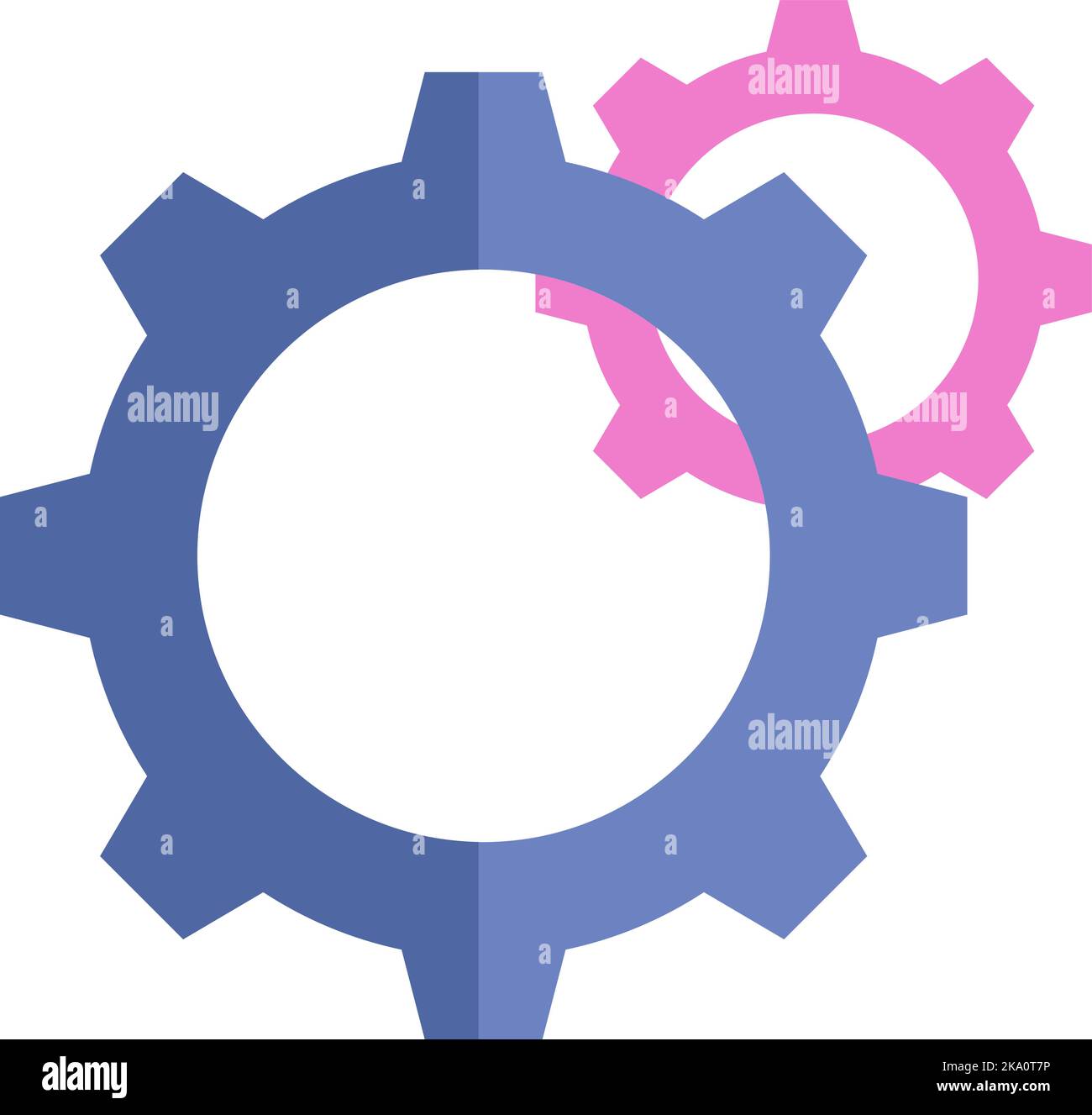 Banking Gear, illustrazione o icona, vettore su sfondo bianco. Illustrazione Vettoriale