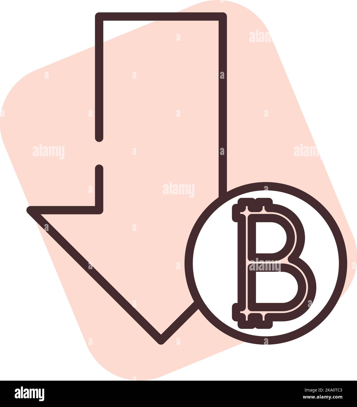 Riduzione Blockchain, illustrazione o icona, vettore su sfondo bianco. Illustrazione Vettoriale