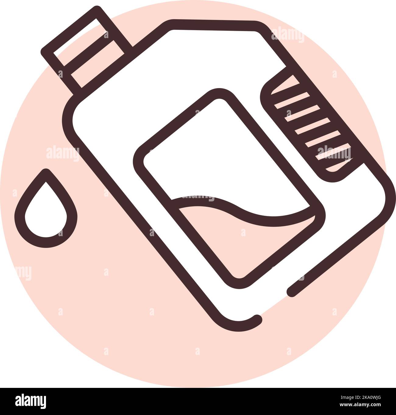 Olio per auto in lattina, illustrazione o icona, vettore su sfondo bianco. Illustrazione Vettoriale