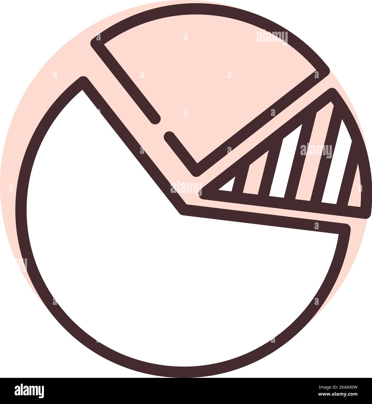 Grafico rotondo, illustrazione o icona, vettore su sfondo bianco. Illustrazione Vettoriale