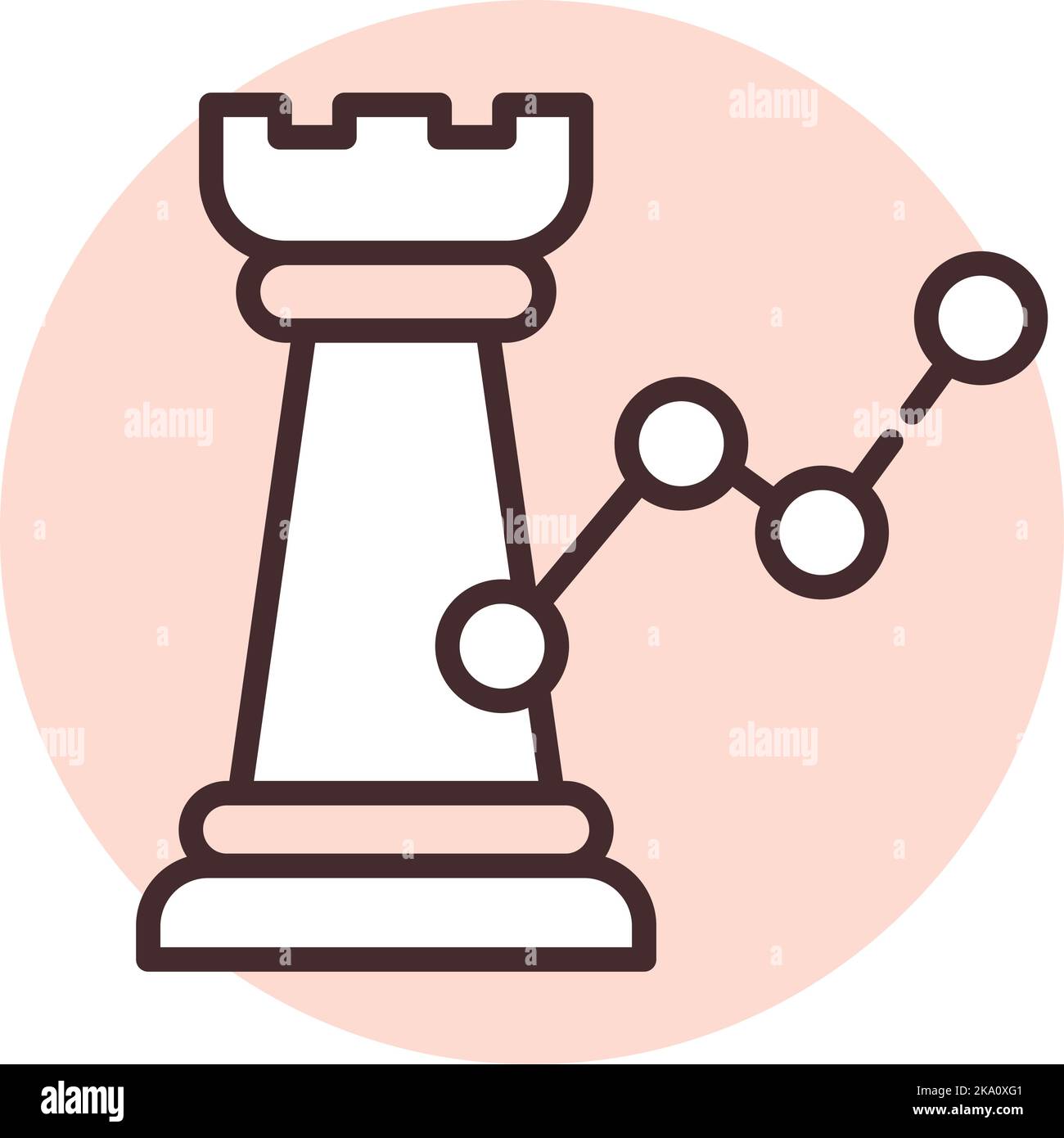 Strategia del grafico, illustrazione o icona, vettore su sfondo bianco. Illustrazione Vettoriale