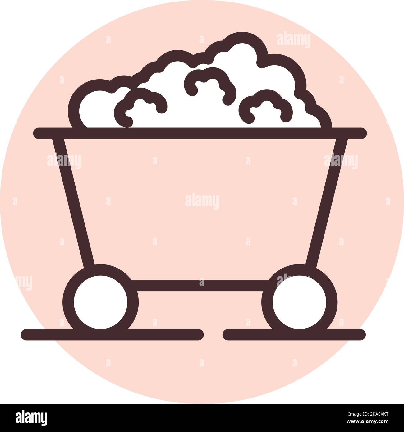 Carico per minatori di costruzione; illustrazione o icona; vettore su sfondo bianco. Illustrazione Vettoriale