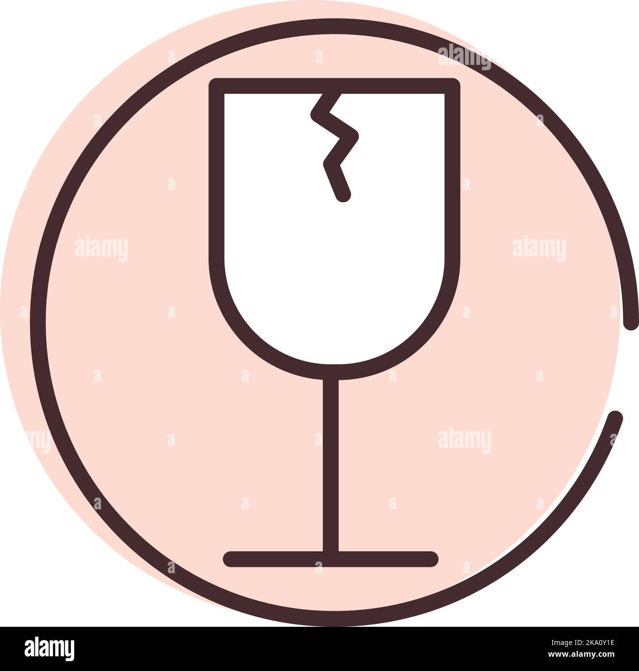 Consegna fragile, illustrazione o icona, vettore su sfondo bianco. Illustrazione Vettoriale