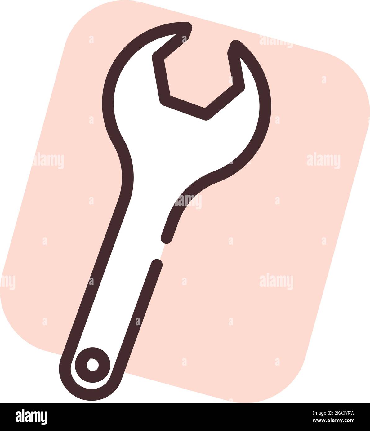 Chiave da cantiere, illustrazione o icona; vettore su sfondo bianco. Illustrazione Vettoriale