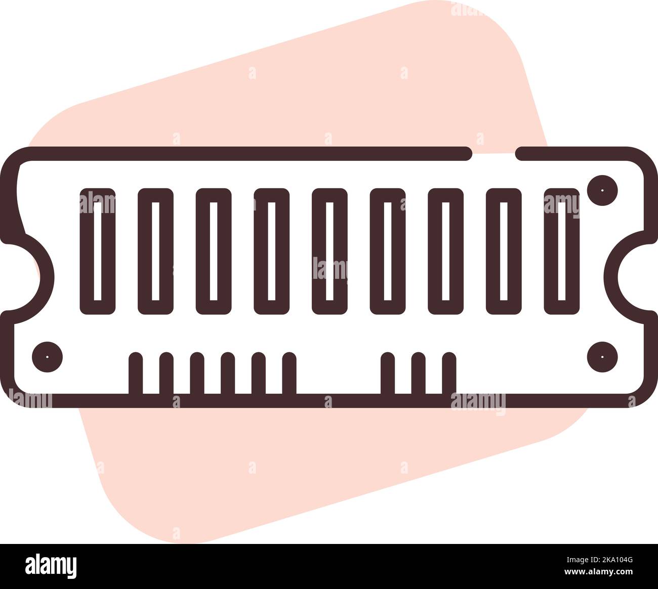 Parte del computer elettronico, illustrazione o icona, vettore su sfondo bianco. Illustrazione Vettoriale