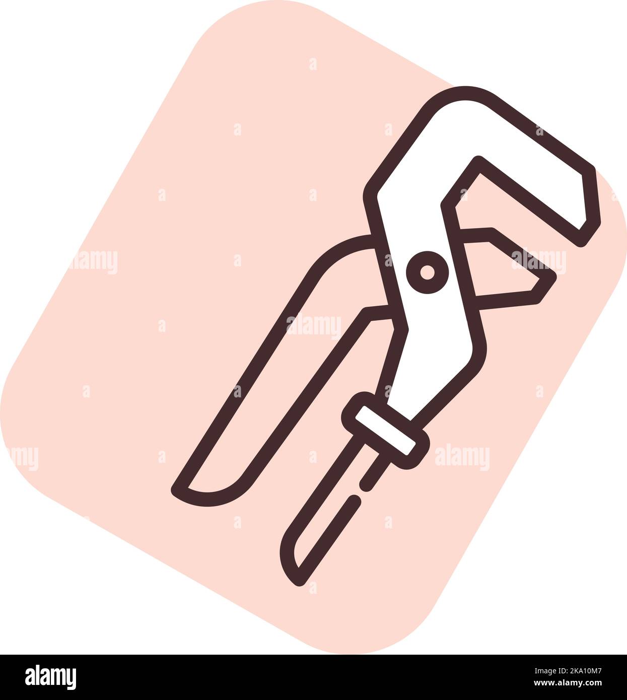 Chiave per attrezzature edili, illustrazione o icona, vettore su sfondo bianco. Illustrazione Vettoriale