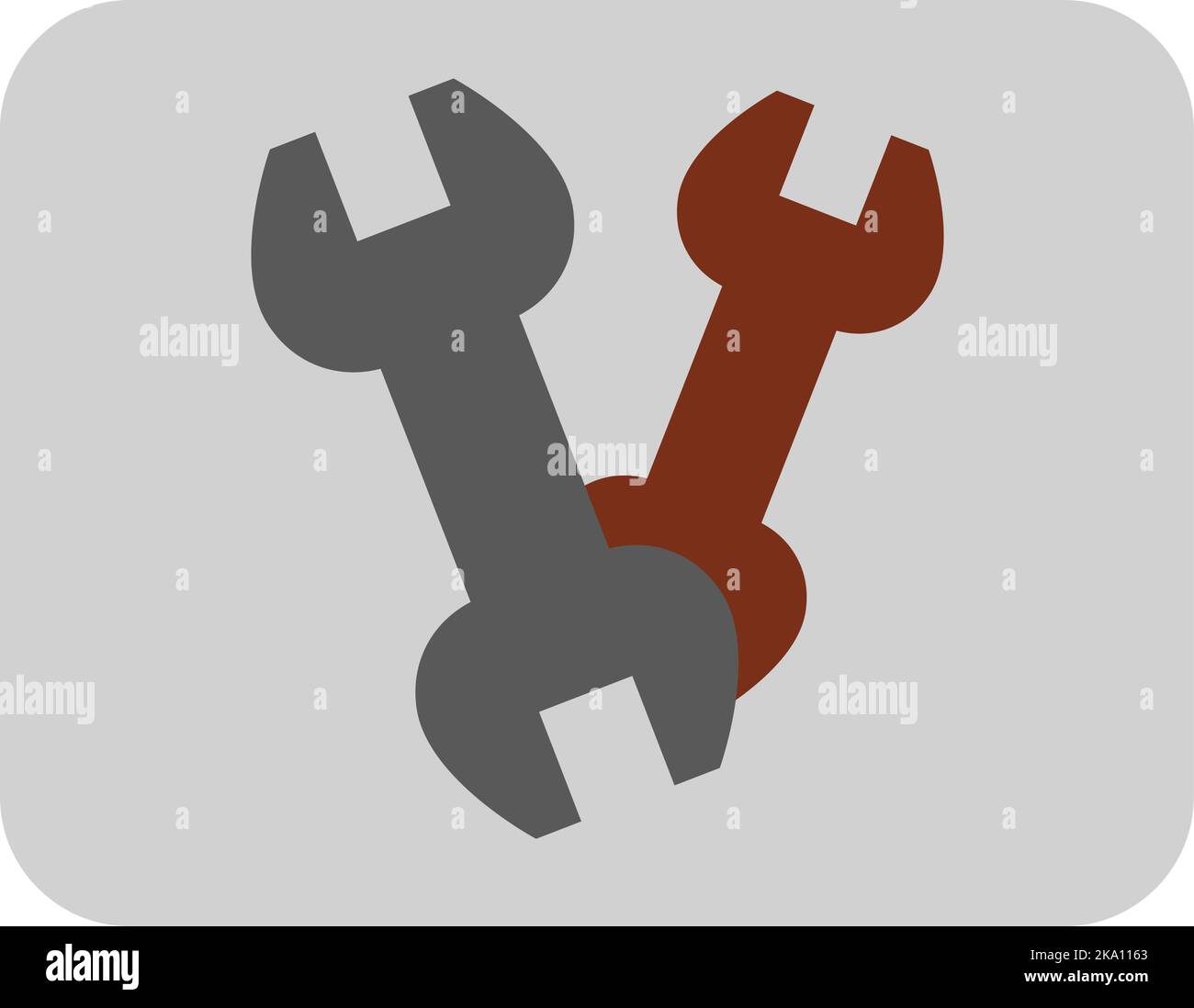 Chiave industriale, illustrazione o icona, vettore su sfondo bianco. Illustrazione Vettoriale