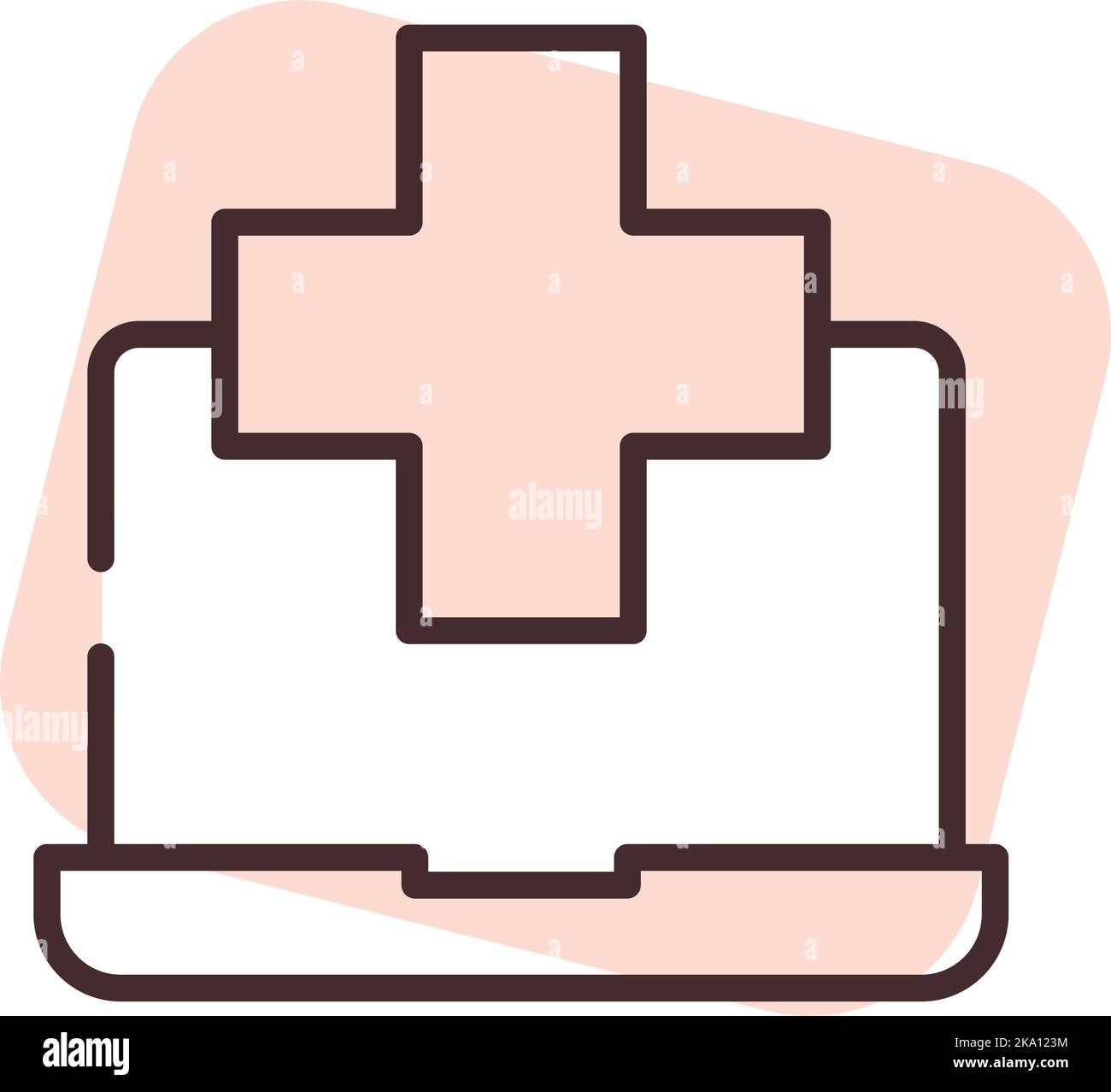 Web medico, illustrazione o icona, vettore su sfondo bianco. Illustrazione Vettoriale