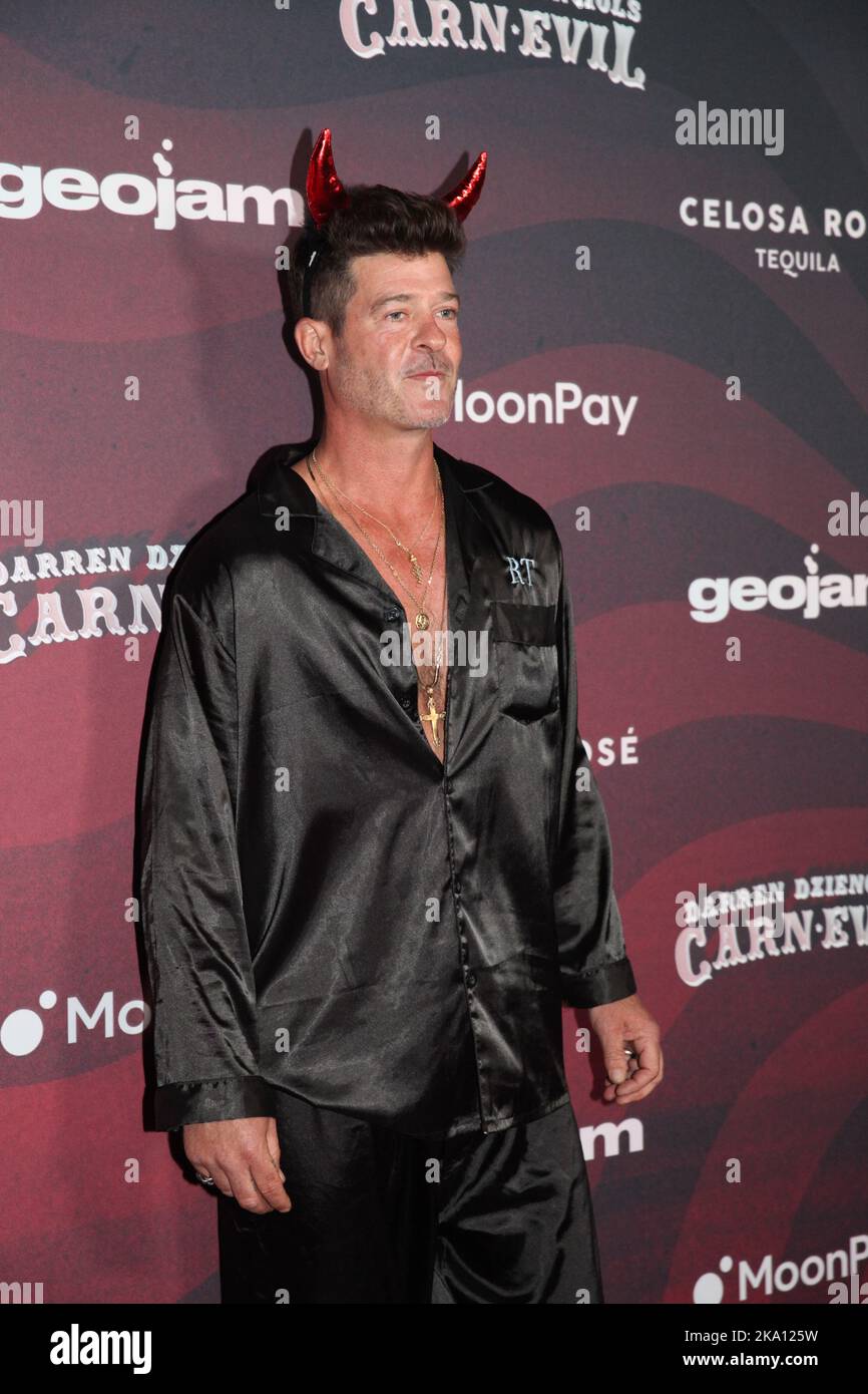 LOS ANGELES, CA - 29 OTTOBRE 2022: Robin Thicke partecipa all'annuale CARN*EVIL Halloween Party il 29 ottobre 2022 a Los Angeles, California Foto Stock