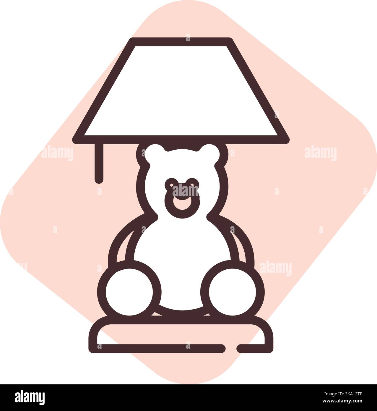 Luce baby lampada, illustrazione o icona, vettore su sfondo bianco. Illustrazione Vettoriale