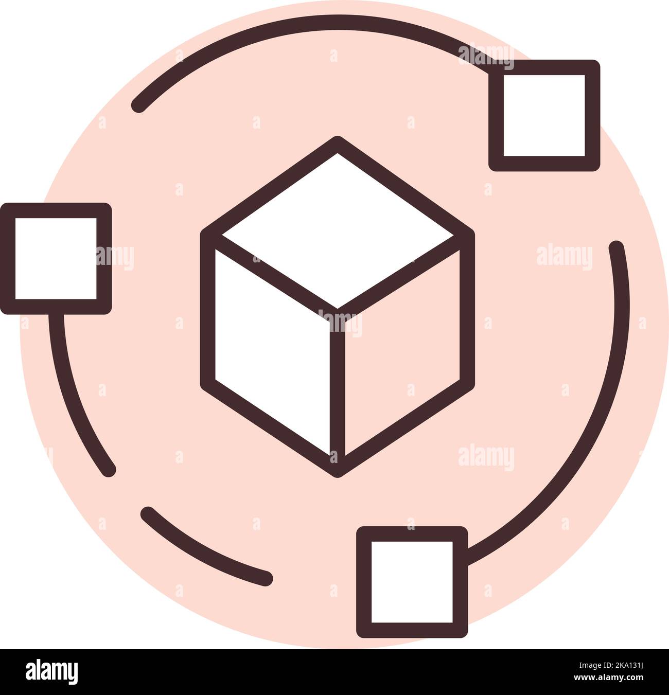 Blocco NFT, illustrazione o icona, vettore su sfondo bianco. Illustrazione Vettoriale