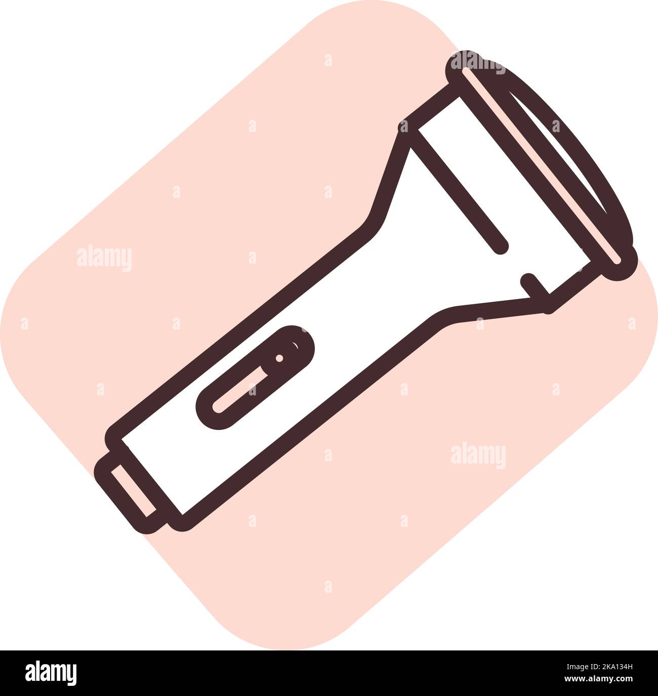 Torcia, illustrazione o icona, vettore su sfondo bianco. Illustrazione Vettoriale