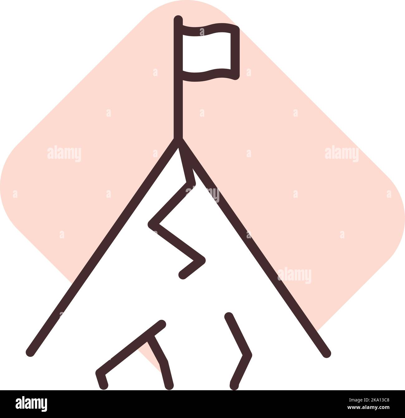 Obiettivo aziendale della gente, illustrazione o icona, vettore su sfondo bianco. Illustrazione Vettoriale