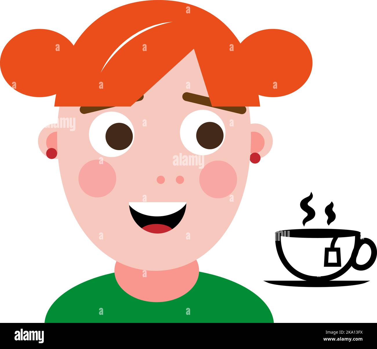 Le persone bevono caffè, illustrazione o icona, vettore su sfondo bianco. Illustrazione Vettoriale