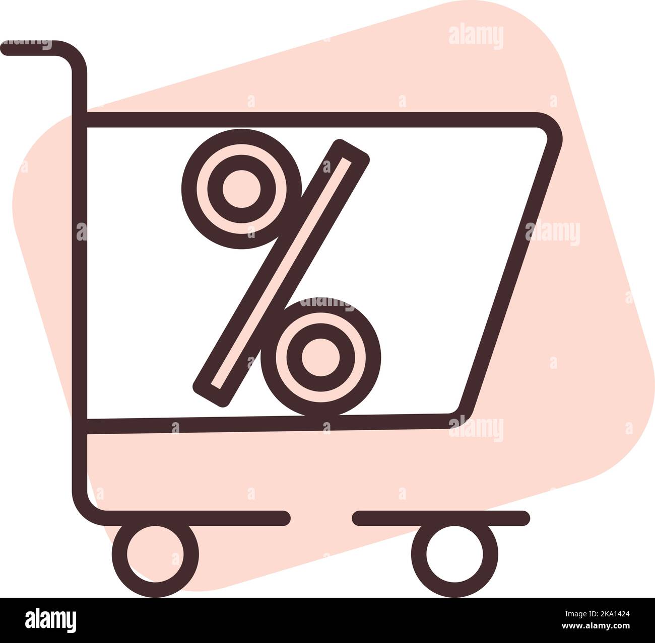 Percentuale di sconto, illustrazione o icona, vettore su sfondo bianco. Illustrazione Vettoriale