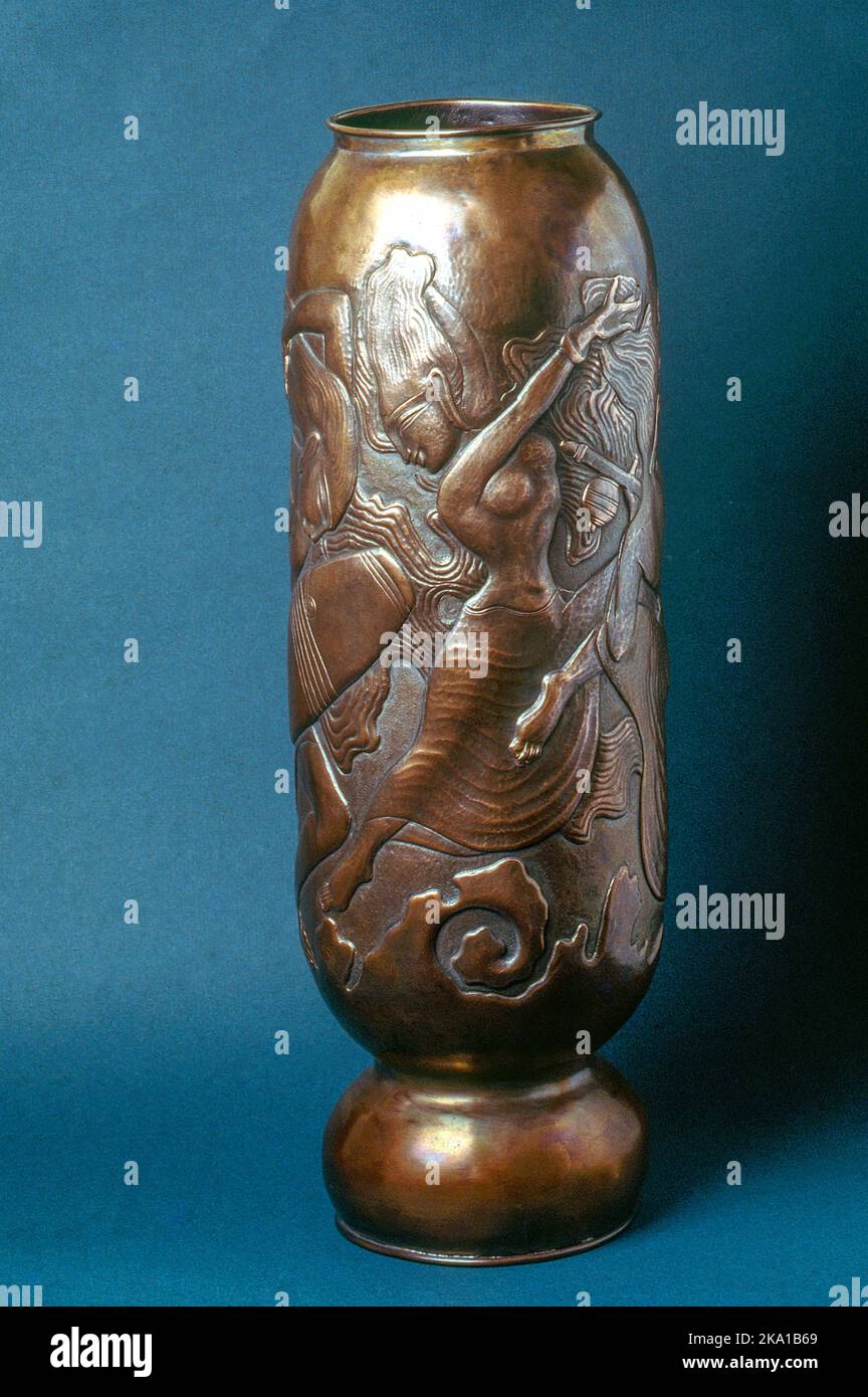 Vaso di rame metallo artigianale Foto Stock