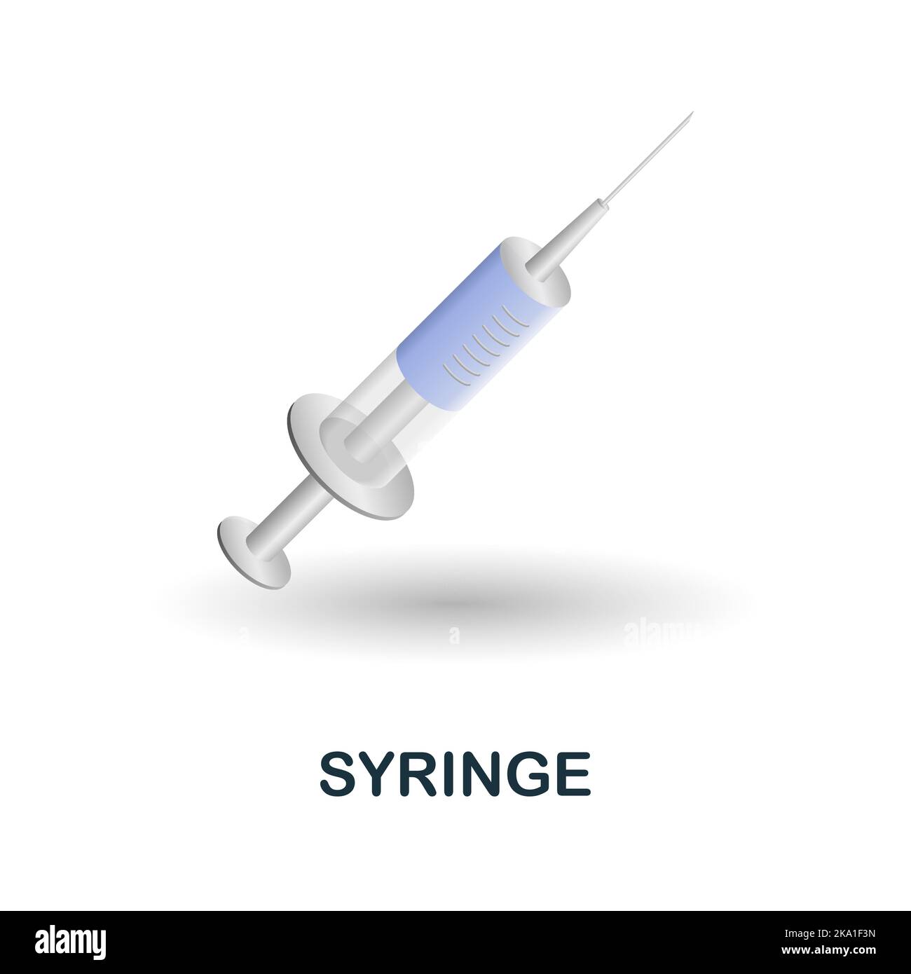 Icona siringa. 3d illustrazione dalla collezione di medicinali. Creative Syringe 3D icona per web design, modelli, infografiche e altro ancora Illustrazione Vettoriale