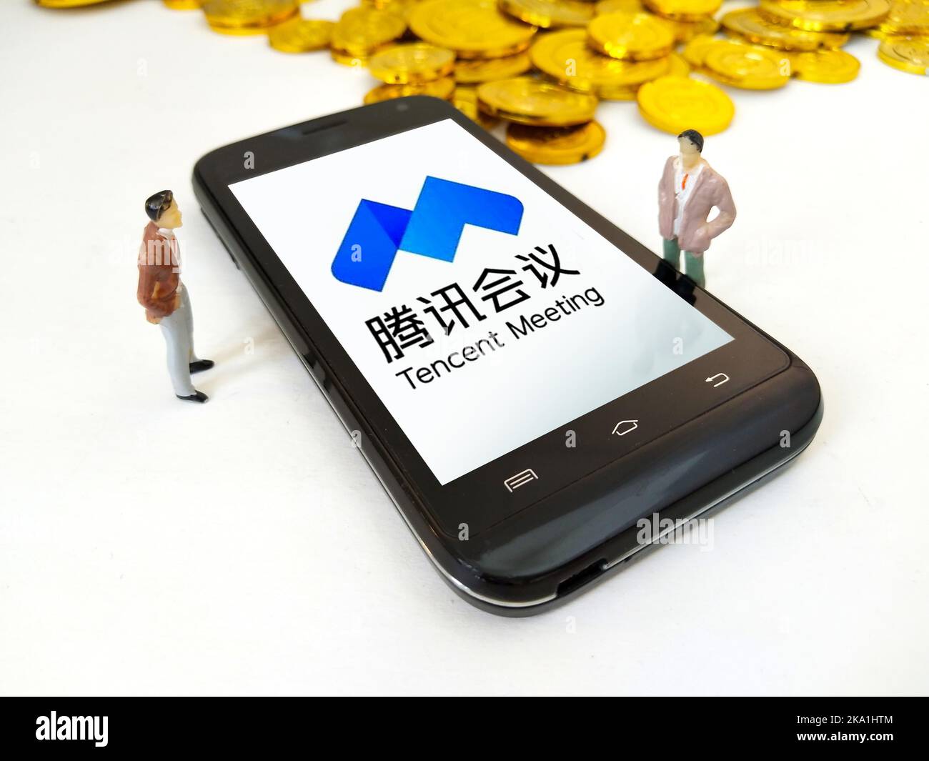 SUQIAN, CINA - 31 OTTOBRE 2022 - Finanza & Economia foto: Tencent meeting, Suqian City, Provincia di Jiangsu, Cina, 31 ottobre 2022. Foto Stock
