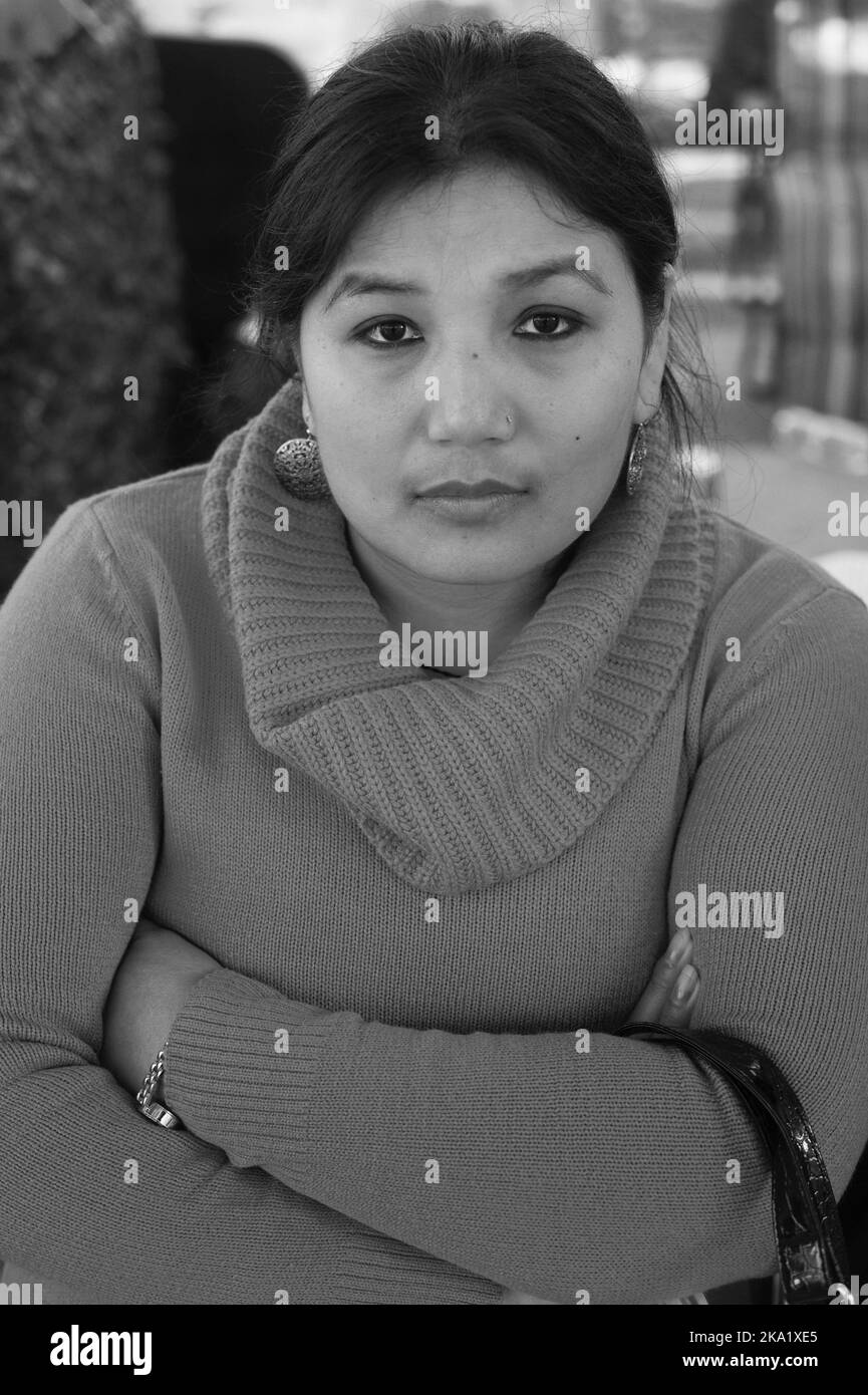 Gyanraj Rai ha proseguito lo sciopero della fame il 7th 2013 novembre per protestare contro il trattamento di Gurkhas da parte del governo britannico, Whitehall London. Foto Stock