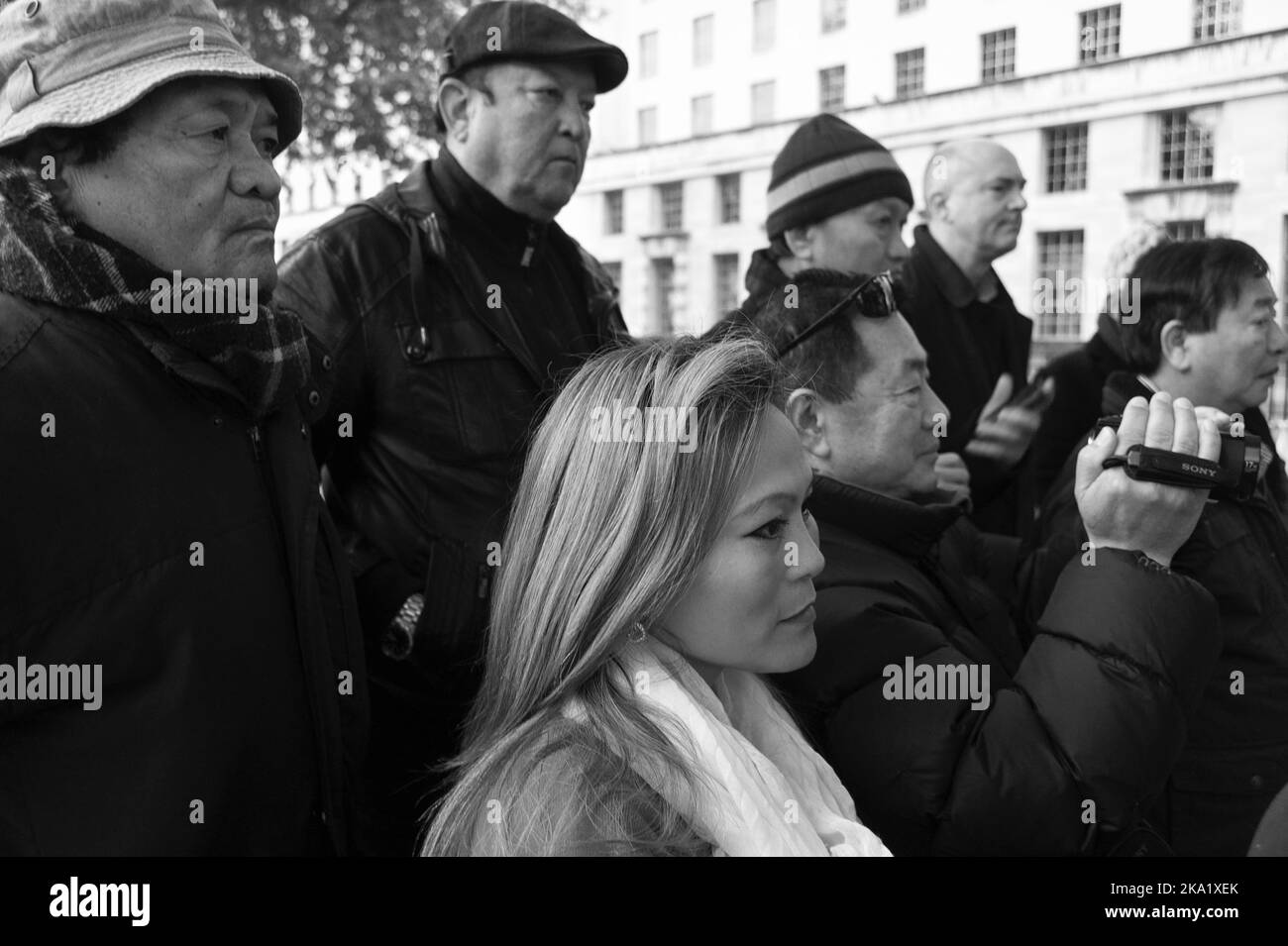 Gyanraj Rai ha proseguito lo sciopero della fame il 7th 2013 novembre per protestare contro il trattamento di Gurkhas da parte del governo britannico, Whitehall London. Foto Stock