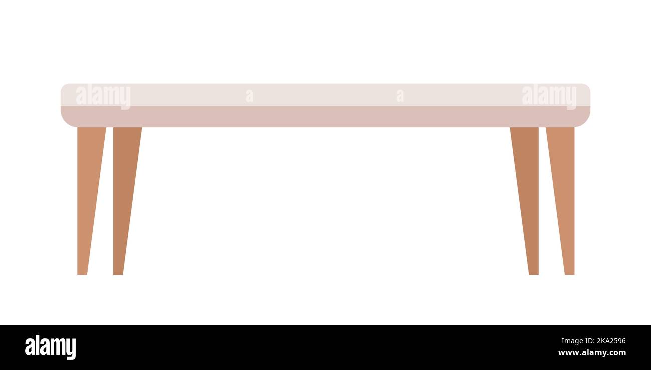 Tavolo da pranzo lungo oggetto vettoriale di colore semi piatto Illustrazione Vettoriale