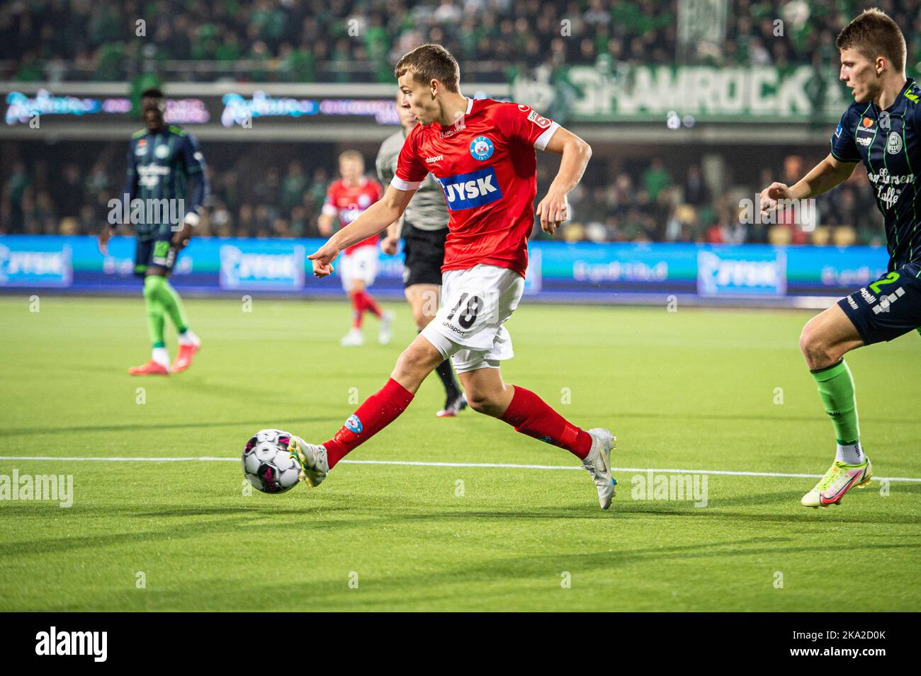 Silkeborg, Danimarca. 30th Ott 2022. Anders Dahl (18) di Silkeborg SE visto durante il Superliga match 3F tra Silkeborg IF e Viborg IF al Jysk Park di Silkeborg. (Photo Credit: Gonzales Photo/Alamy Live News Foto Stock