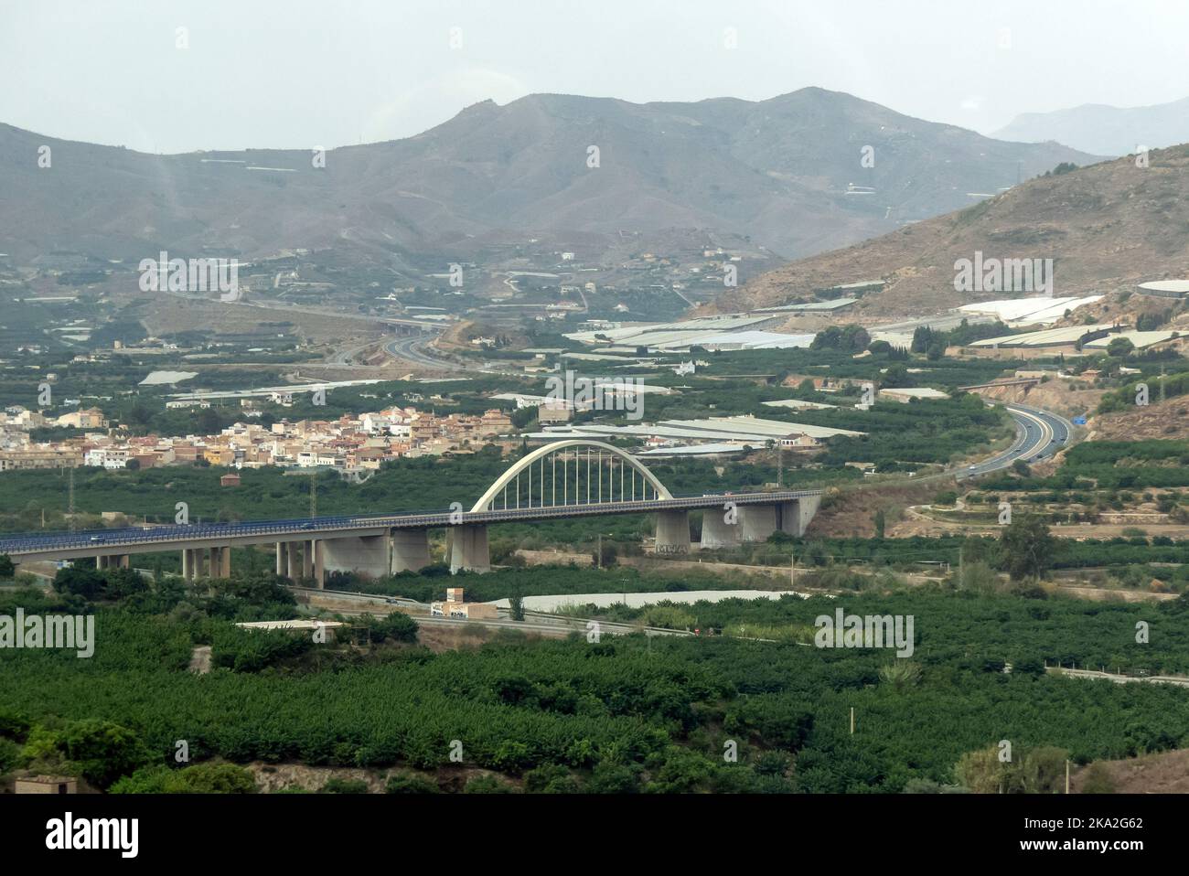 Granada in Spagna: Il viadotto A7 sul fiume Guadalfeo Foto Stock
