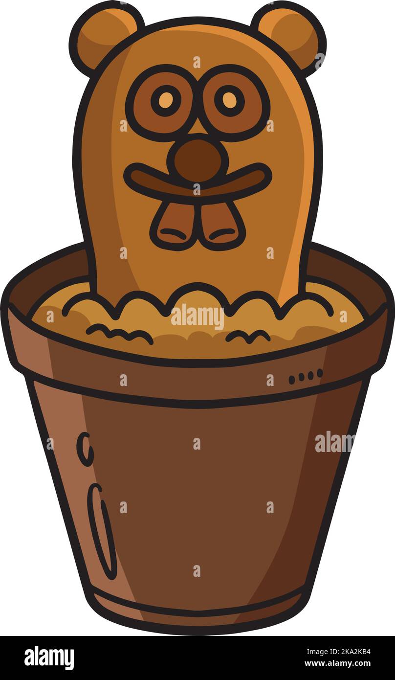 Groundhog Day Treat Cartoon colorato Clipart Illustrazione Vettoriale