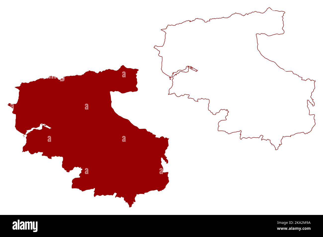 North Devon Distretto non-metropolitano (Regno Unito di Gran Bretagna e Irlanda del Nord, contea cerimoniale Devon o Devonshire, Inghilterra) mappa vecto Illustrazione Vettoriale