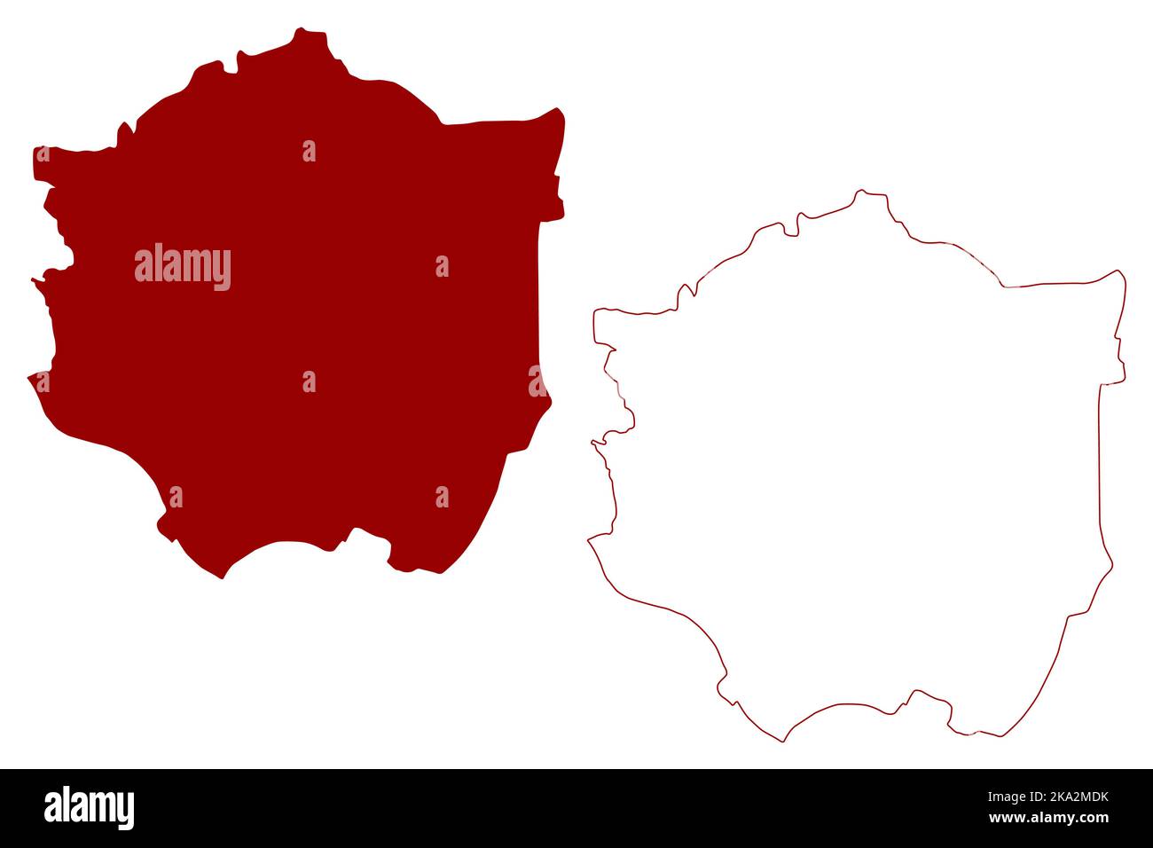 Exeter City e il distretto non metropolitano (Regno Unito di Gran Bretagna e Irlanda del Nord, contea cerimoniale Devon o Devonshire, Inghilterra) mappa v Illustrazione Vettoriale