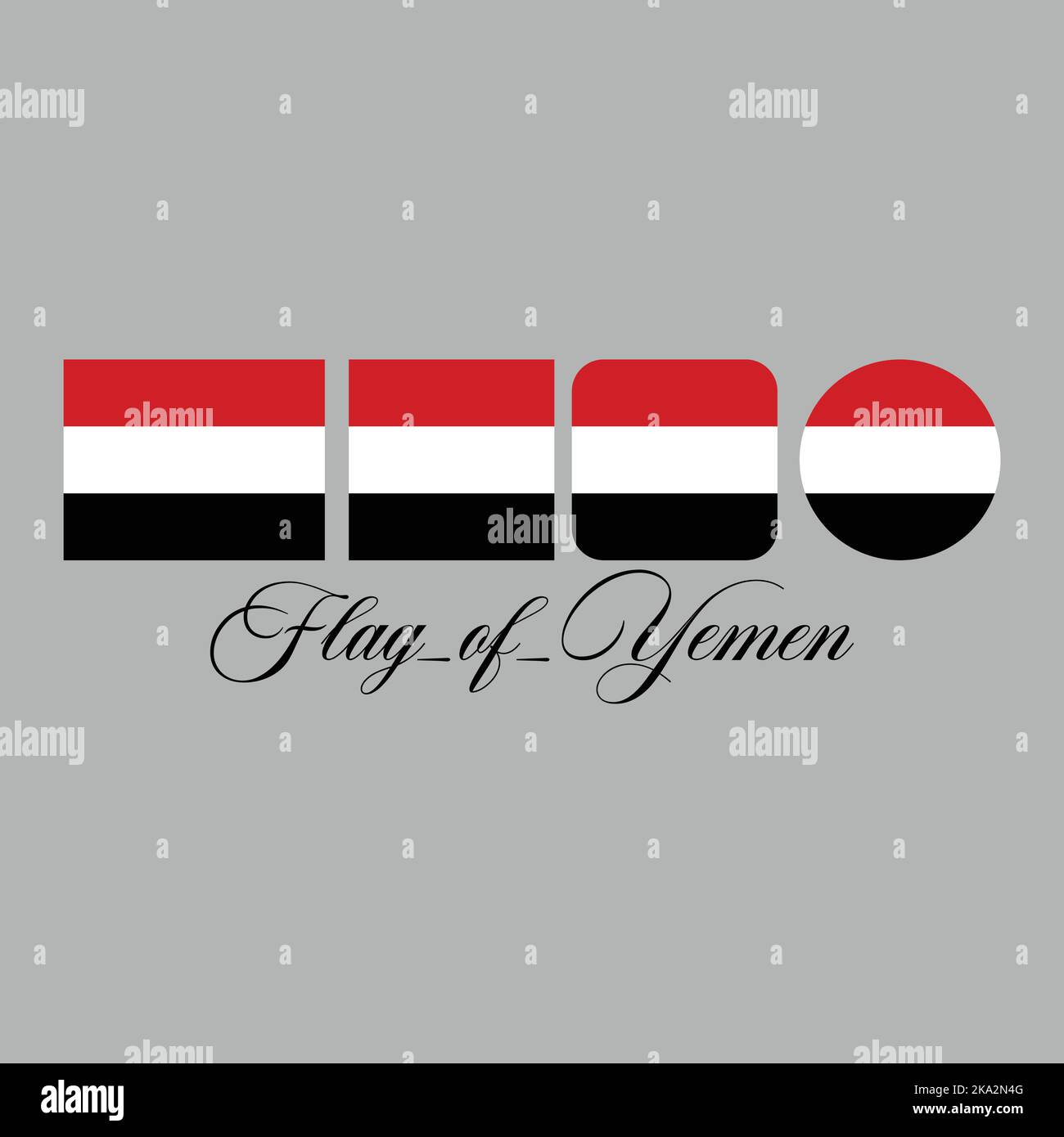 bandiera dello yemen disegno nazionale con stile diverso. Modificabile, ridimensionabile, EPS 10, illustrazione vettoriale. Illustrazione Vettoriale