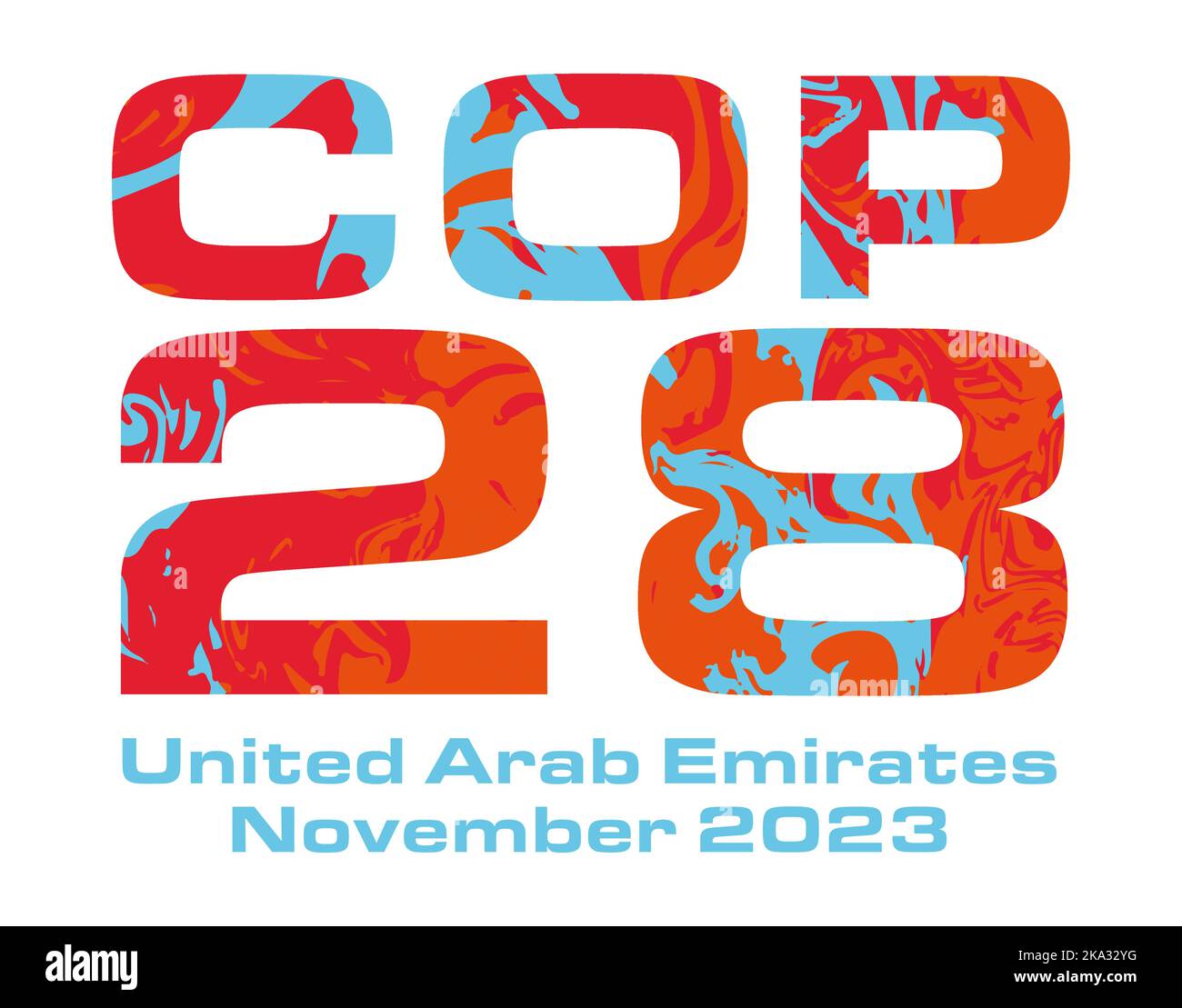 COP 28 Dubai Emirati Arabi Uniti - 7-18 novembre 2022 illustrazione vettoriale - Stop Global Warming Illustrazione Vettoriale