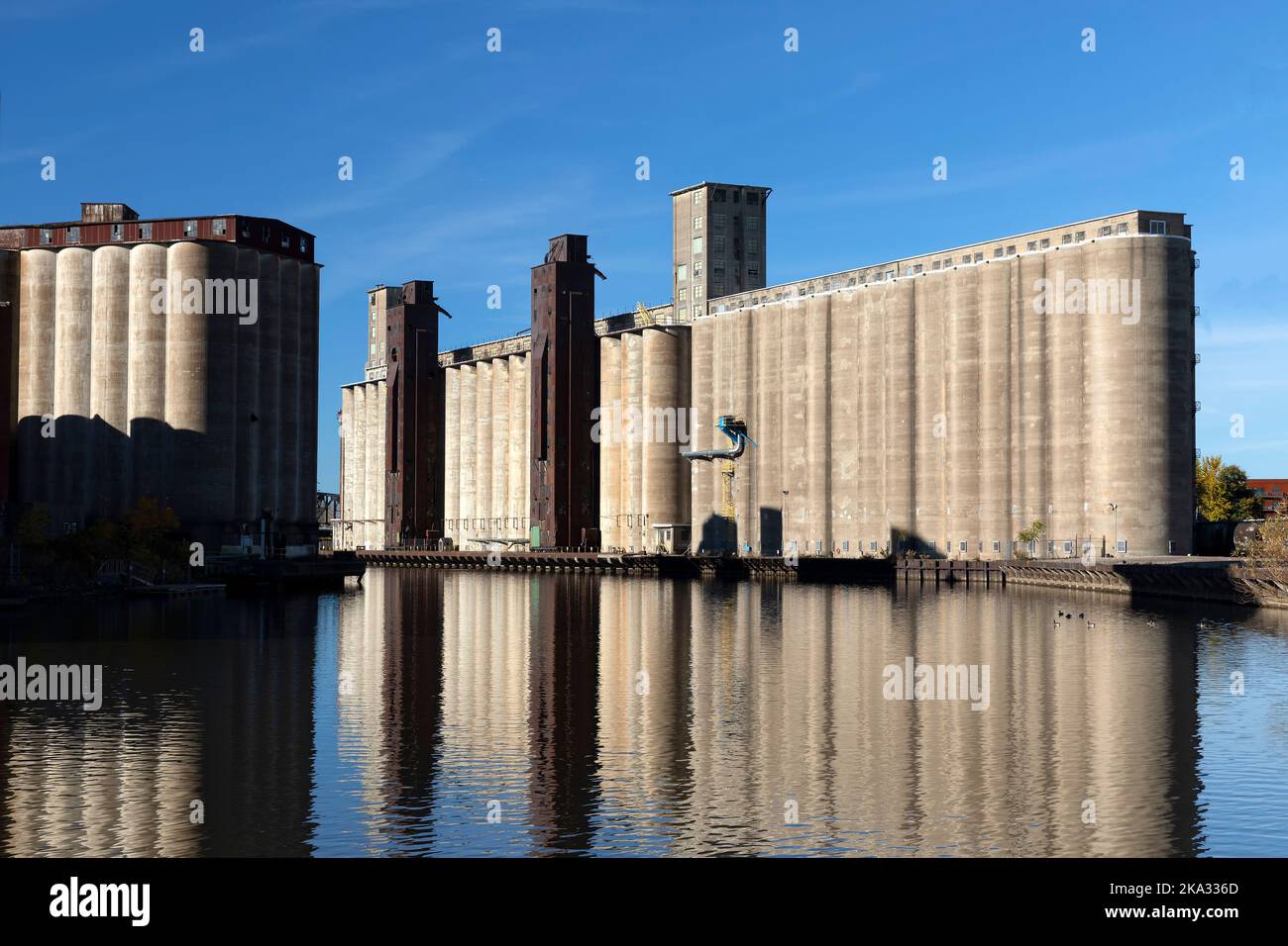 Silo City, Buffalo River, Buffalo, New York, Stati Uniti Foto Stock