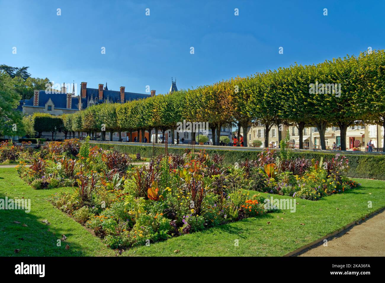 Giardino della Château reale di Blois situato nel centro della città di Blois, Loir-et-Cher, nella Valle della Loira, Francia. Foto Stock