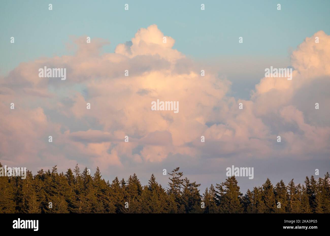 Lontano nuvole di tuoni al tramonto. Foto Stock