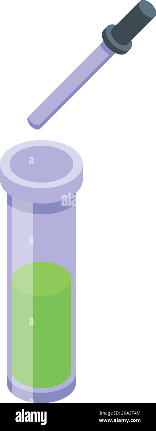 Icona steroide contagocce vettore isometrico. Sport doping. Farmaco Illustrazione Vettoriale