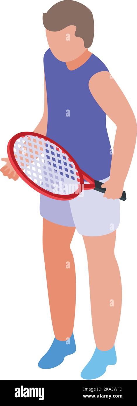 Doping giocatore di tennis icona vettore isometrico. Atleta sportivo. Fitness salute Illustrazione Vettoriale