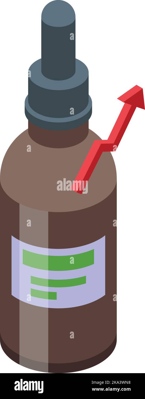 Icona drogante vettore isometrico. Sport steroidi. Farmaco Illustrazione Vettoriale