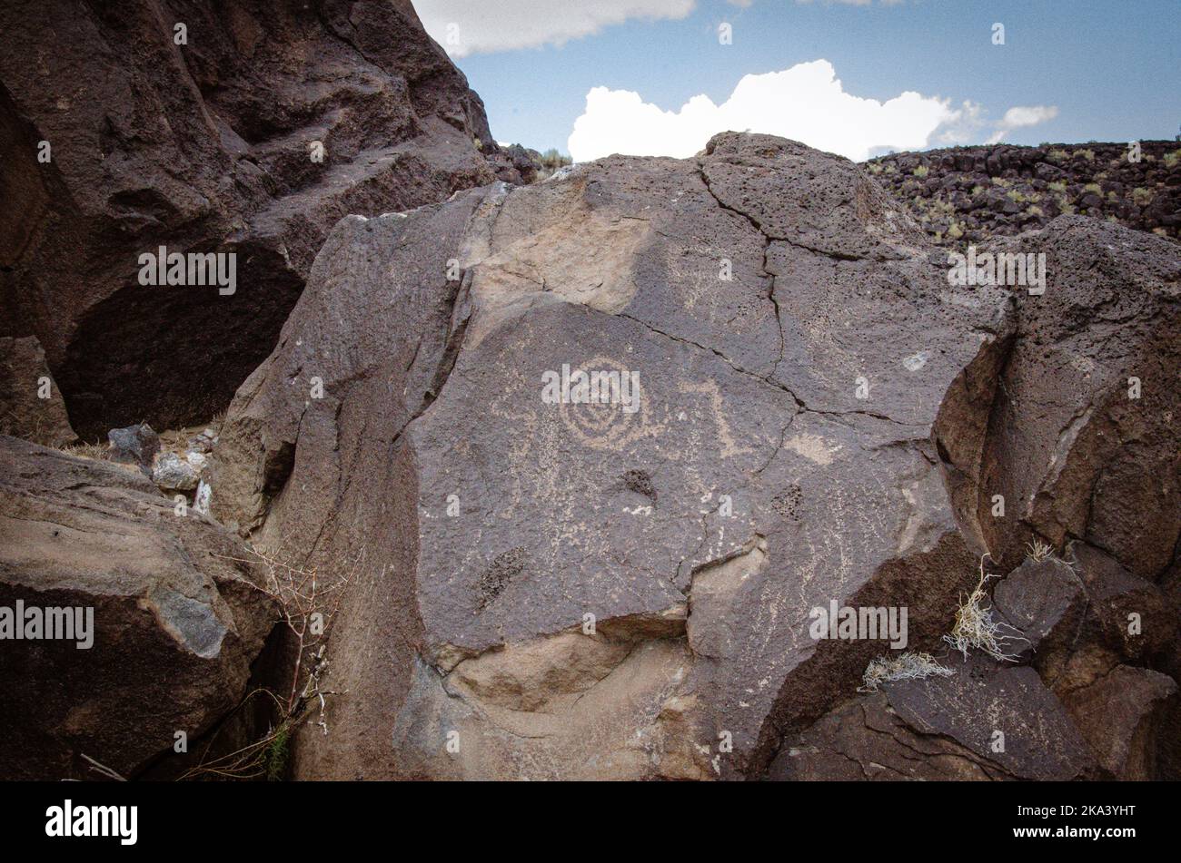 Petroglifi al Petroglyph National Monument di Albuquerque, New Mexico Foto Stock