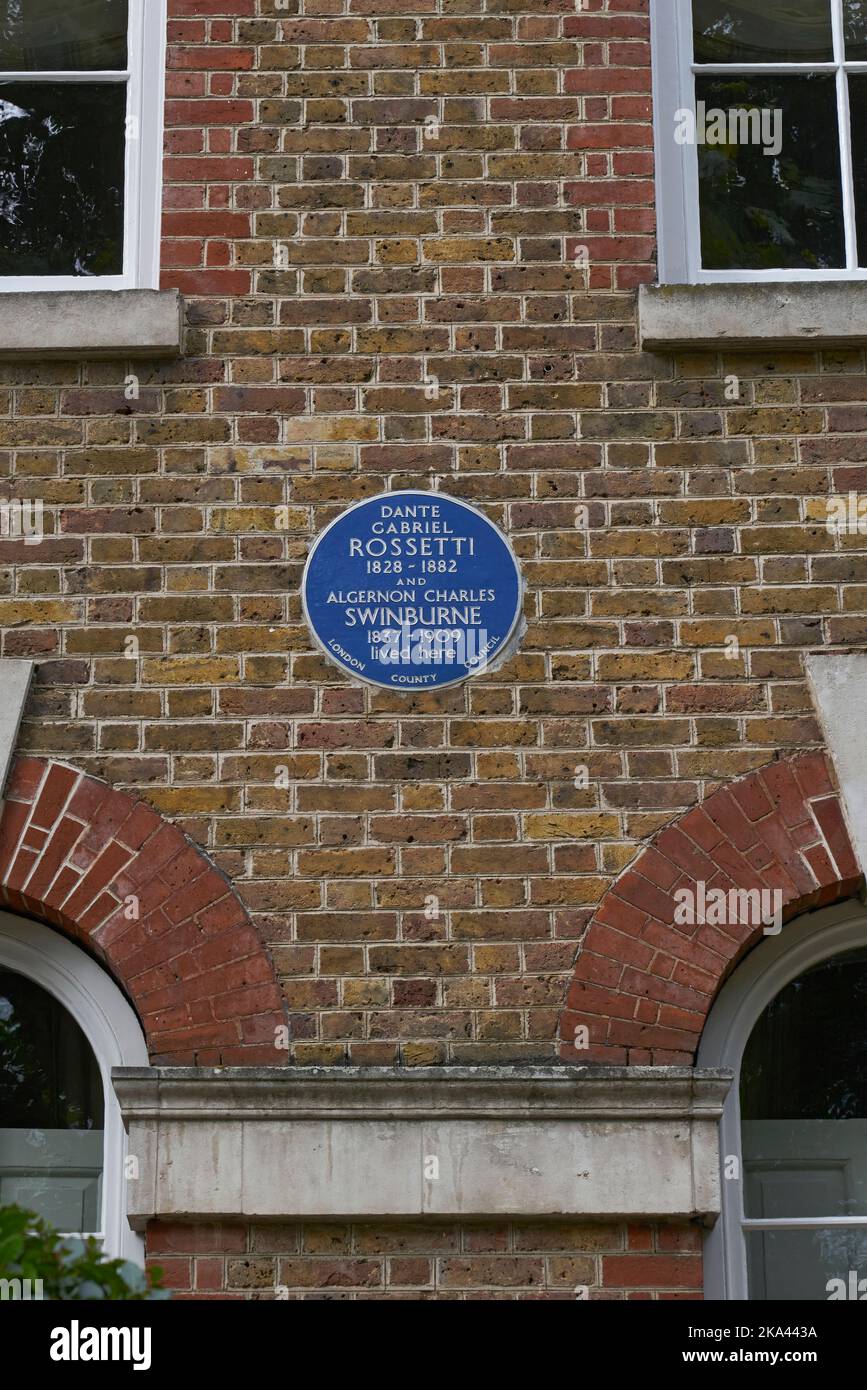 dante rosetti casa blu targa londra Foto Stock