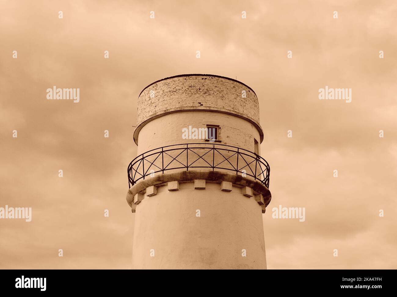 La torre del faro di Hunstanton è in monocromia Foto Stock