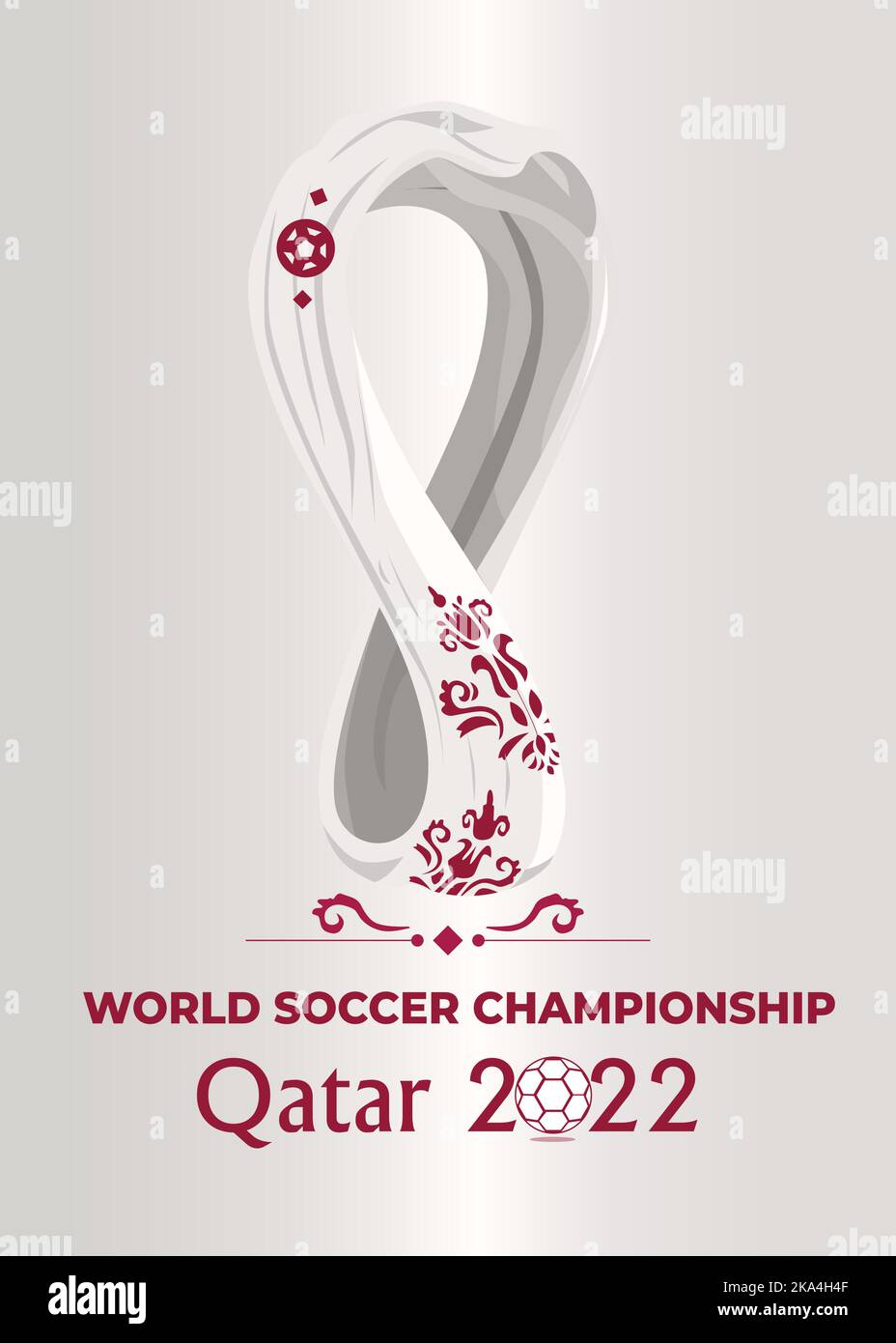 2022 Coppa del mondo Qatar MASCOT in gradiente sfondo Illustrazione Vettoriale
