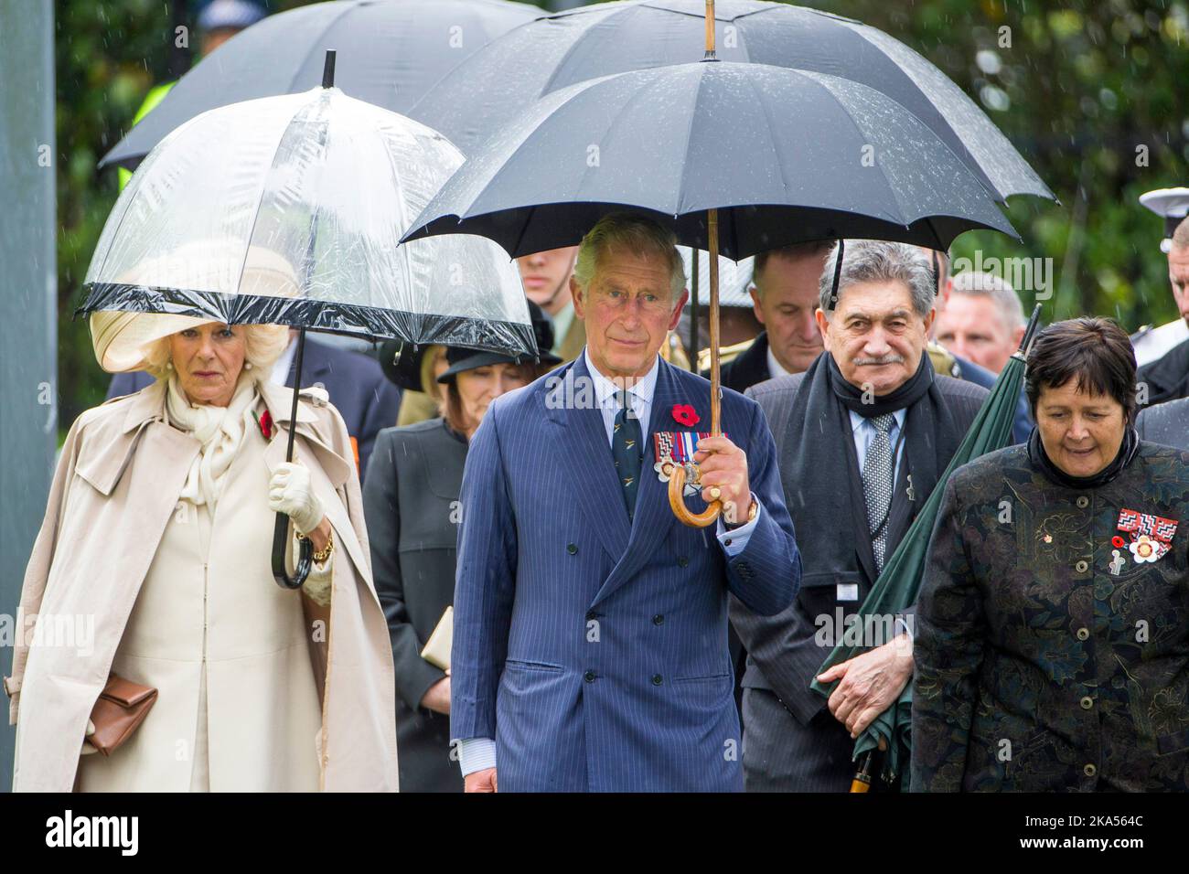 Il Principe di Galles e la Duchessa di Cornovaglia visitano il National War Memorial, Wellington, Nuova Zelanda, mercoledì 04 novembre, 2015. Foto Stock