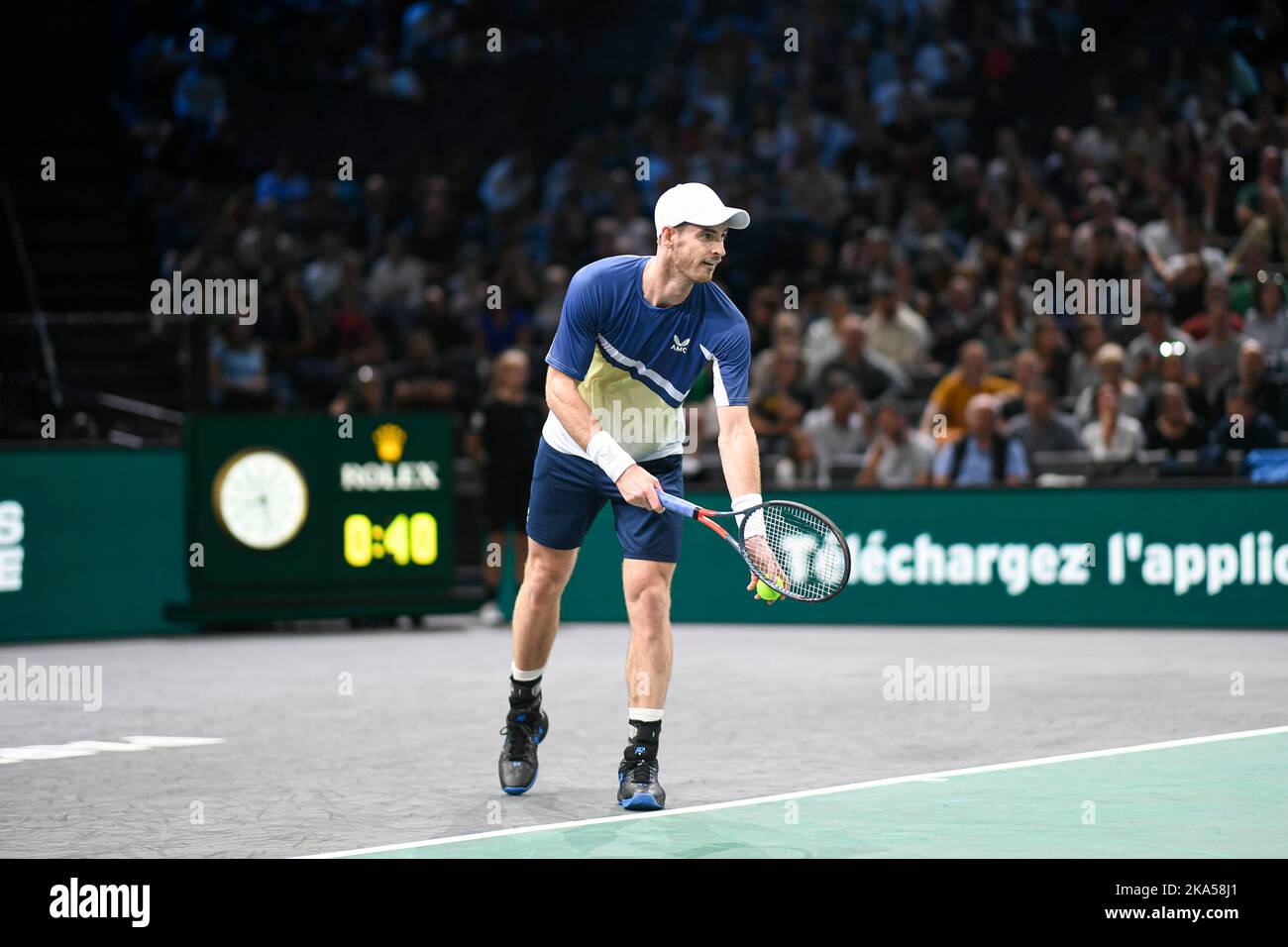 Parigi, Francia. 31 ottobre 2022, Andy Murray di GBR durante il Rolex Paris Masters, torneo di tennis ATP Masters 1000, il 31 ottobre 2022 presso l'Accor Arena di Parigi, Francia. Foto di Victor Joly/ABACAPRESS.COM Foto Stock