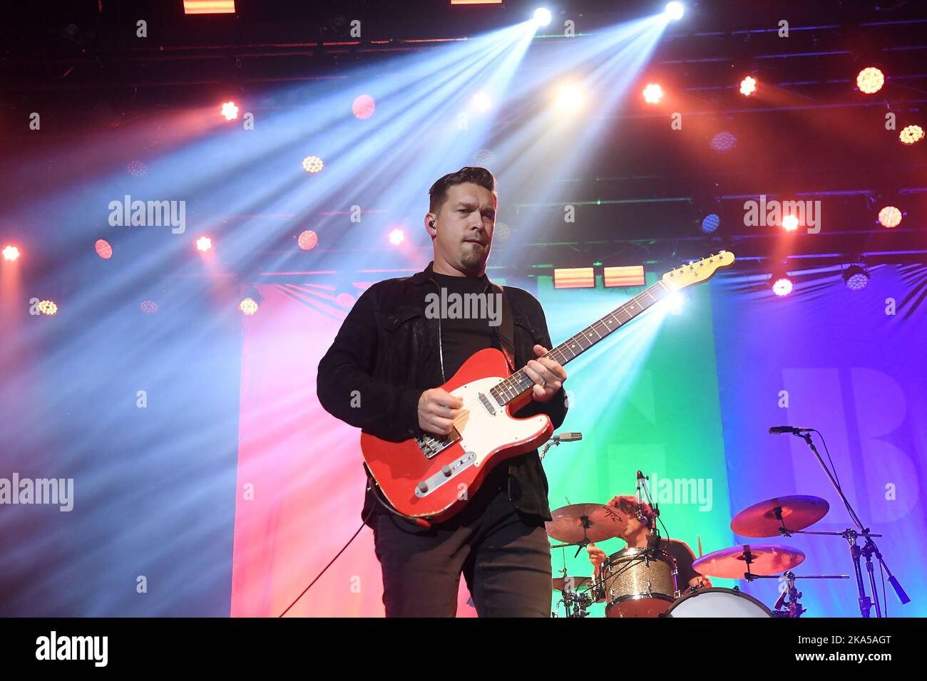 Rio de Janeiro, Brasile, 21 ottobre 2022. Il cantante e chitarrista Isaac Hanson, durante un concerto della band americana Hanson, al Qualistage nella City of Foto Stock